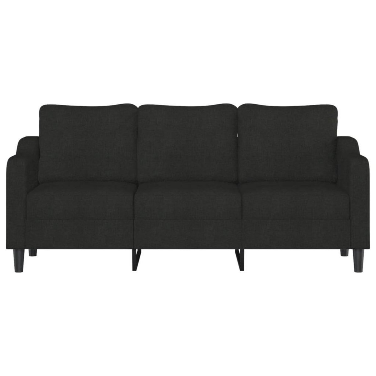 VIDAXL Canape a 3 places Noir 180 cm Tissu