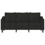 Voir la diapositive 3 : VIDAXL Canape a 3 places Noir 180 cm Tissu