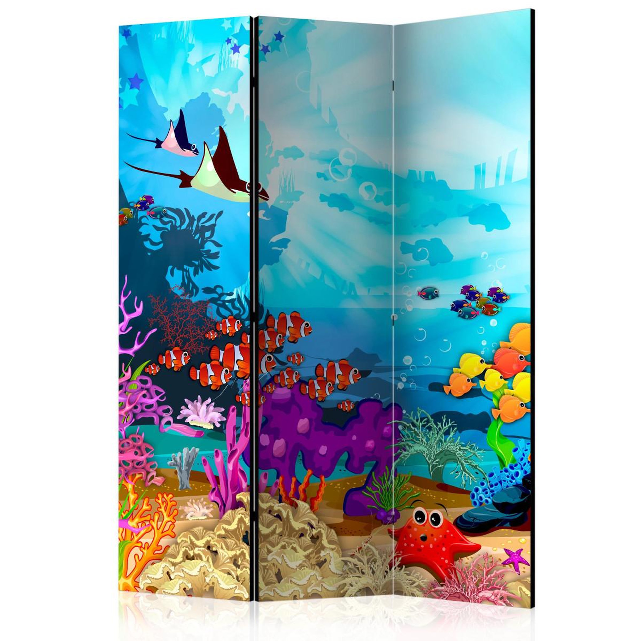 Paris Prix Paravent 3 volets  colourful fish  135x172cm