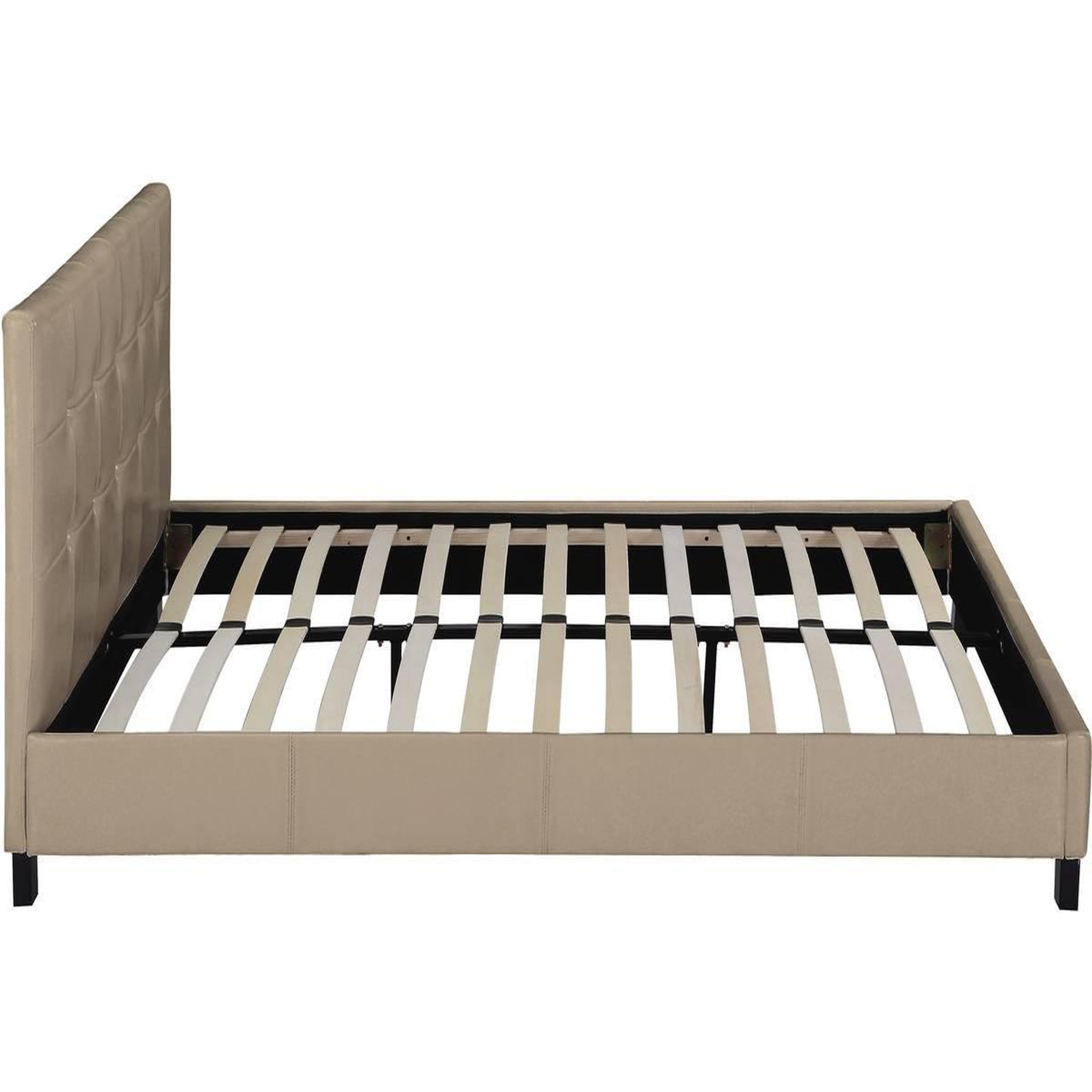 Voir la diapositive 3 : Habitat et Jardin Lit double en pvc  julia  - 160 x 200 - taupe