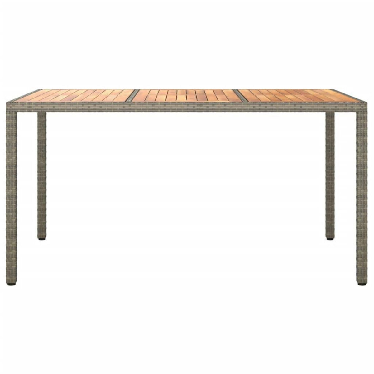 VIDAXL Table de jardin 150x90x75 cm Resine tressee bois d'acacia Gris