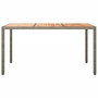 Voir la diapositive 3 : VIDAXL Table de jardin 150x90x75 cm Resine tressee bois d'acacia Gris