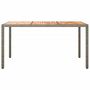 Voir la diapositive 3 : VIDAXL Table de jardin 150x90x75 cm Resine tressee bois d'acacia Gris