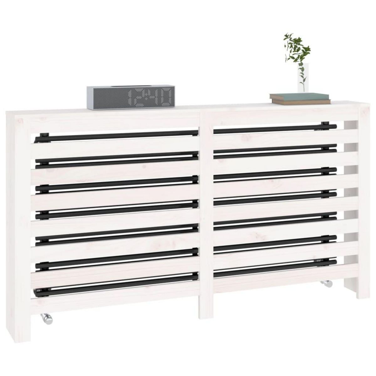 VIDAXL Cache-radiateur Blanc 153x19x84 cm Bois massif de pin
