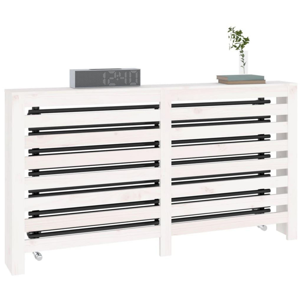 VIDAXL Cache-radiateur Blanc 153x19x84 cm Bois massif de pin