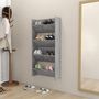 Voir la diapositive 3 : VIDAXL Armoires a chaussures murales 2 pcs Gris beton 60x18x60 cm