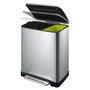 Voir la diapositive 3 : EKO EKO Poubelle a pedale E-Cube 28 L+18 L Argente mat
