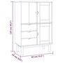 Voir la diapositive 6 : VIDAXL Buffet haut OTTA marron et gris 85x43x125 cm bois massif de pin