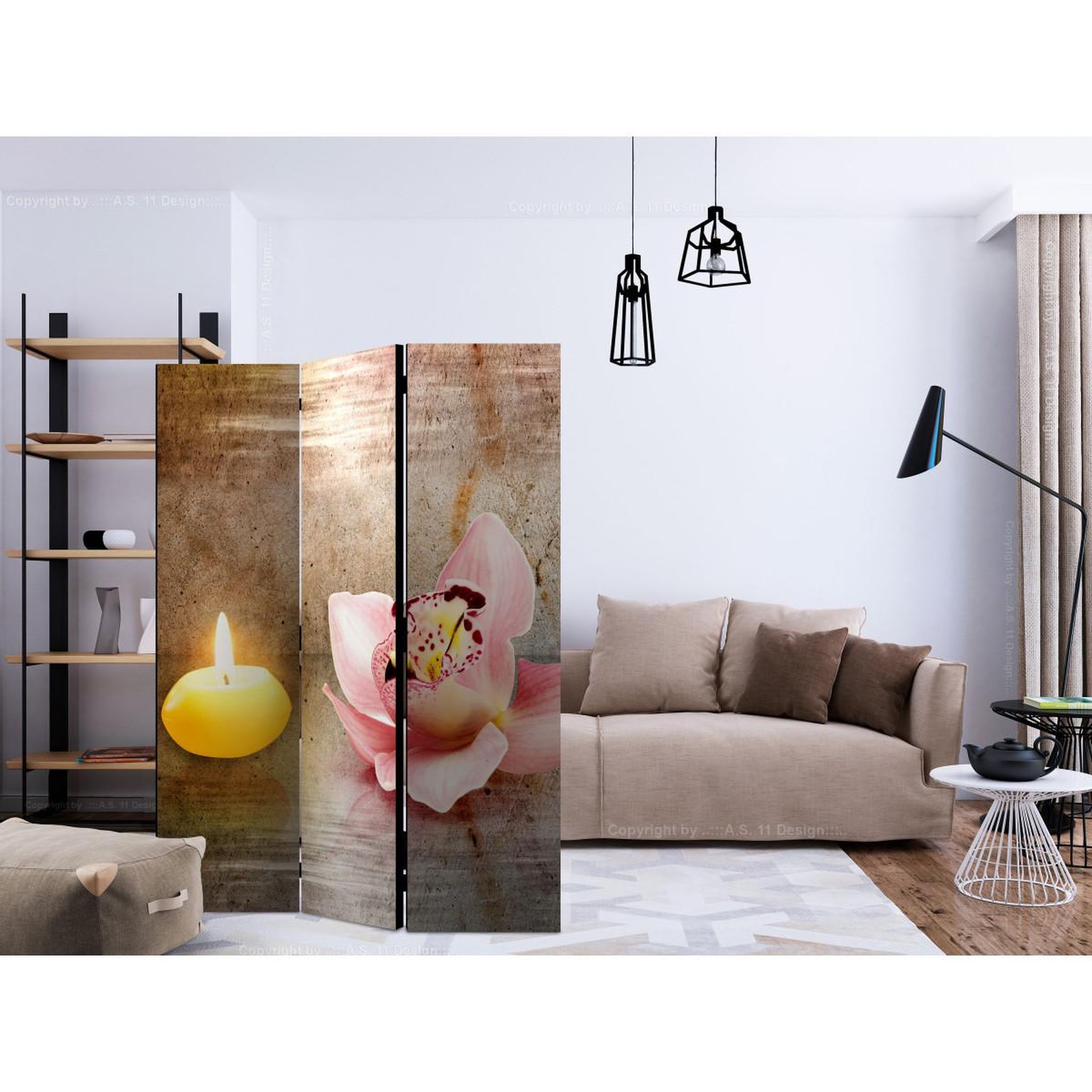 Voir la diapositive 2 : Paris Prix Paravent 3 volets  romantic evening  135x172cm