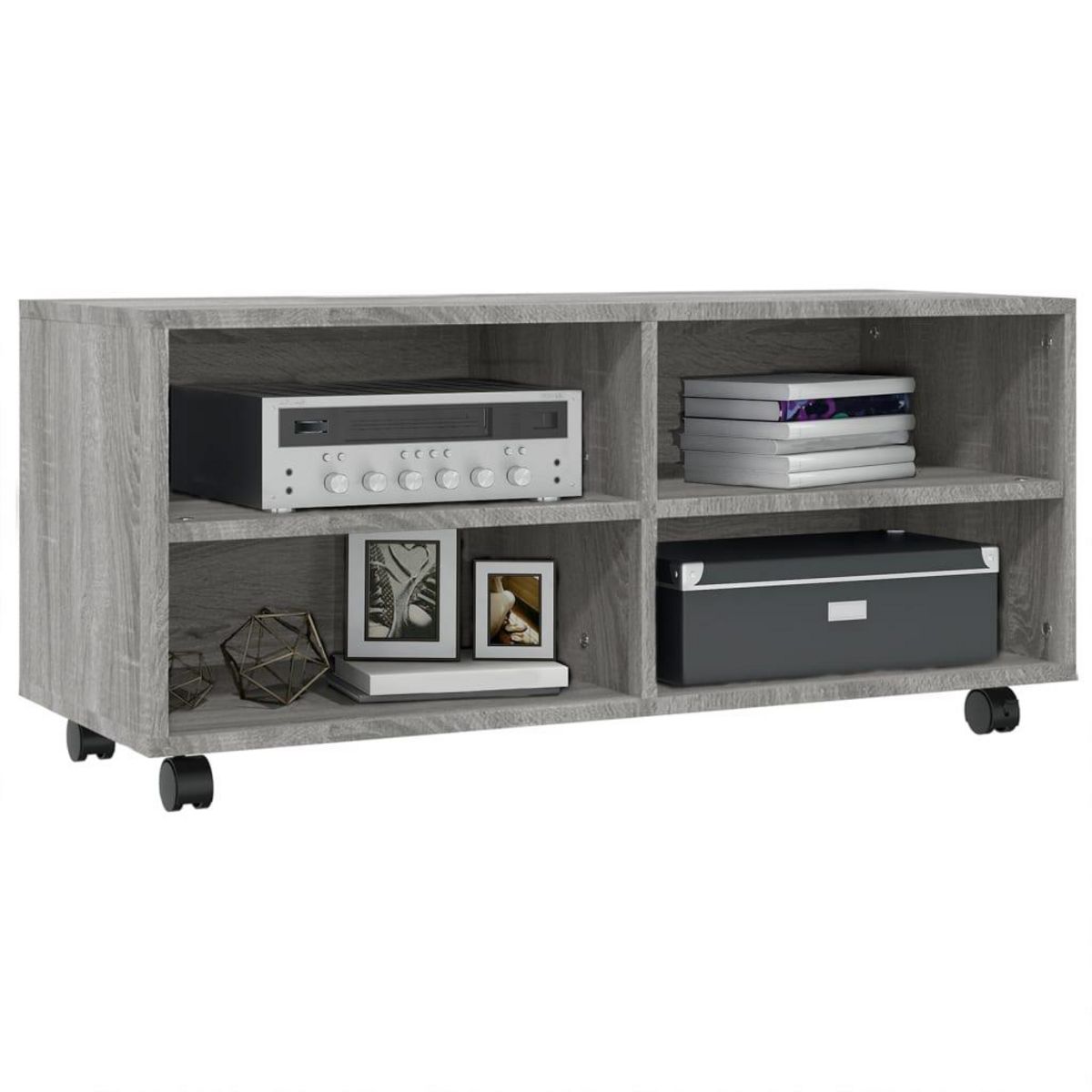 VIDAXL Meuble TV sur roulettes Sonoma gris 90x35x35 cm Bois ingenierie