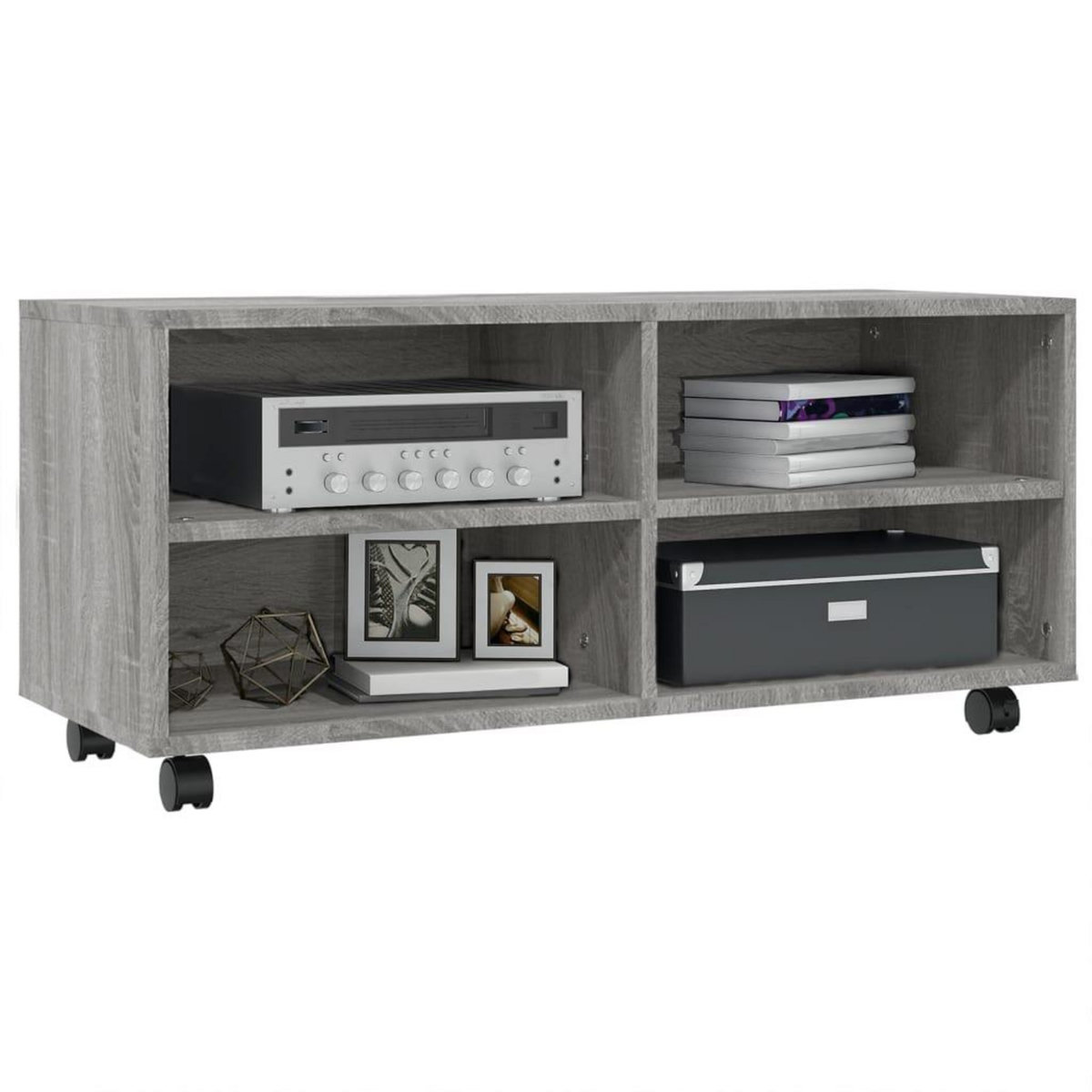 VIDAXL Meuble TV sur roulettes Sonoma gris 90x35x35 cm Bois ingenierie