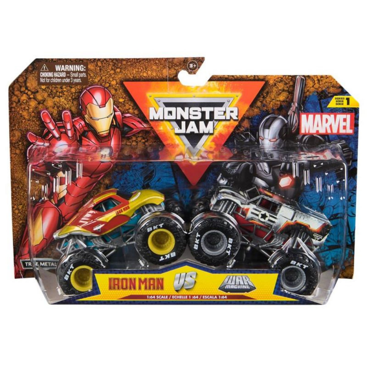 MONSTER JAM Pack de 2 véhicules Monster Jam Marvel Die Cast Modèle aléatoire