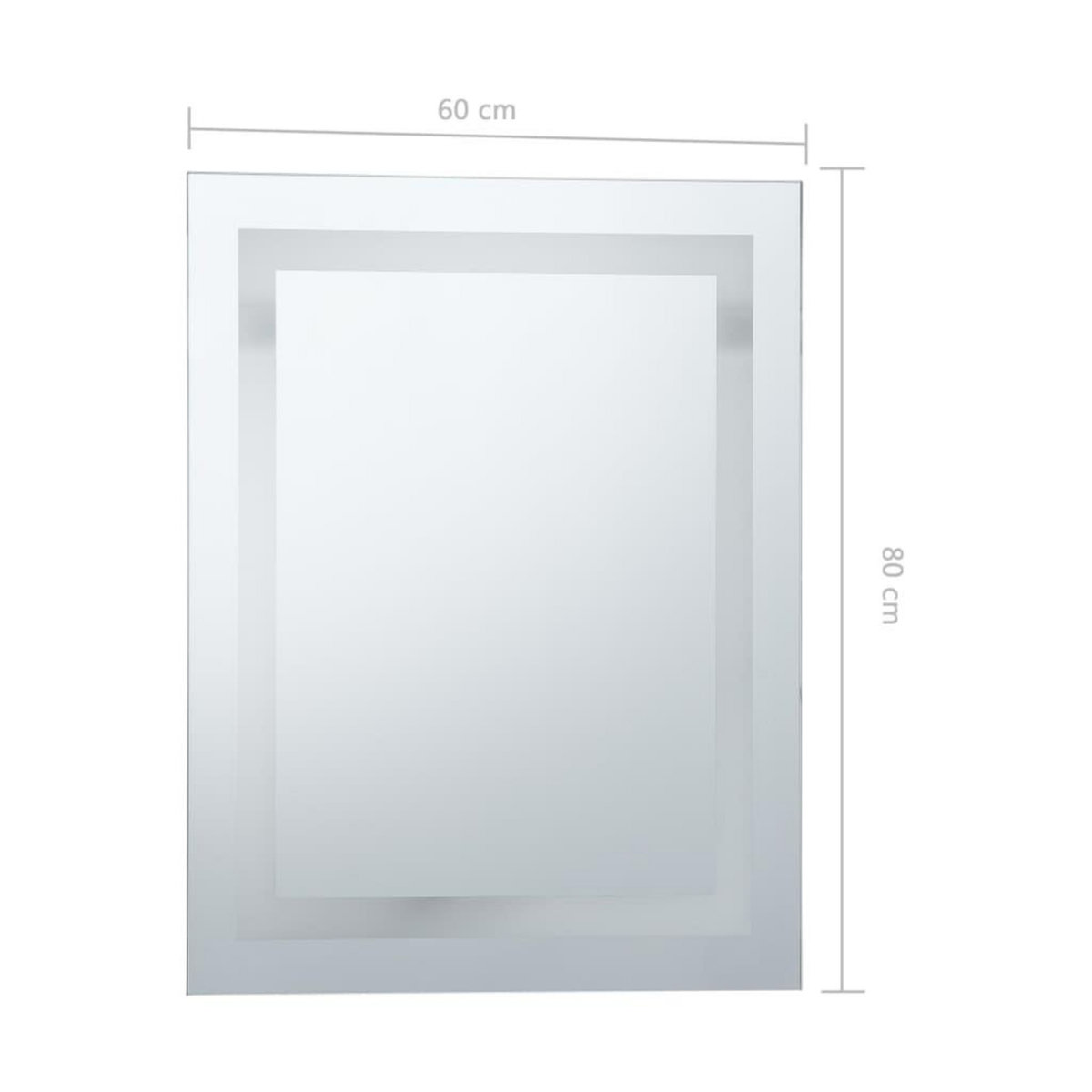 VIDAXL Miroir a LED pour salle de bains et capteur tactile 60x80 cm