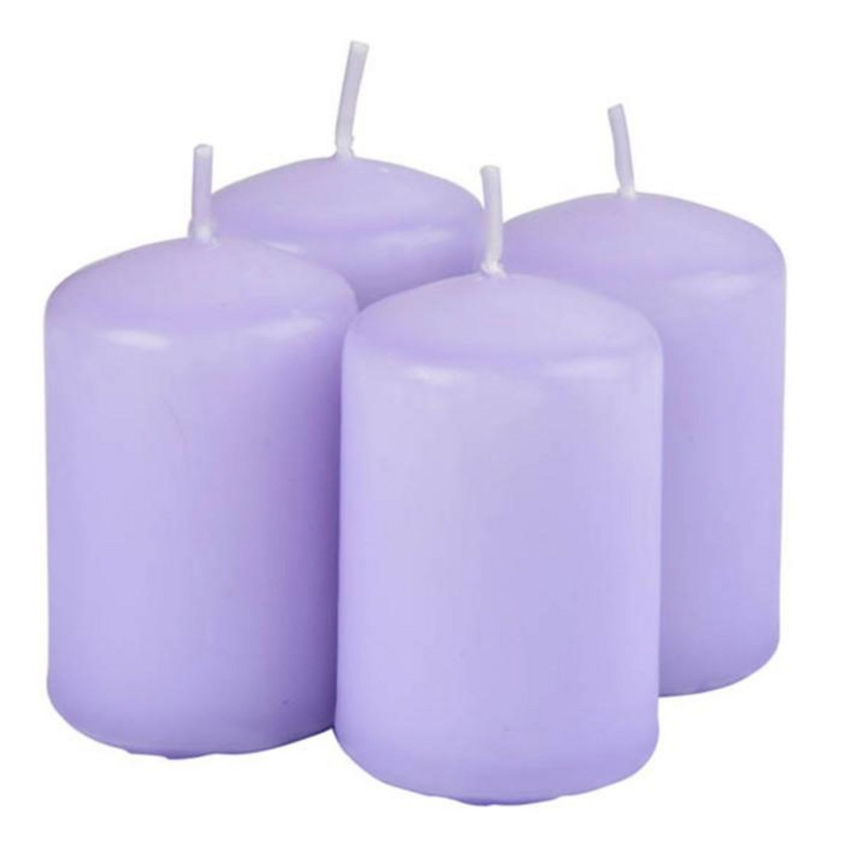 Paris Prix Lot de 4 Bougies Pilier  Essentiel II  6cm Lavande