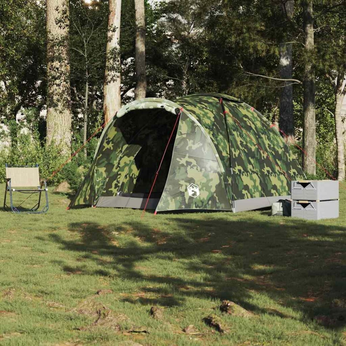 VIDAXL Tente de peche 2 personnes camouflage impermeable