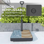 Voir la diapositive 5 : OUTSUNNY Pied de parasol avec poignée ajustable et roulettes - lestage eau sable - dim. 60 x 60 x 100 cm - HDPE noir