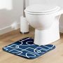 Voir la diapositive 5 : Paris Prix Tapis Contour WC Microfibre  Labyrinthe  45x45cm Bleu