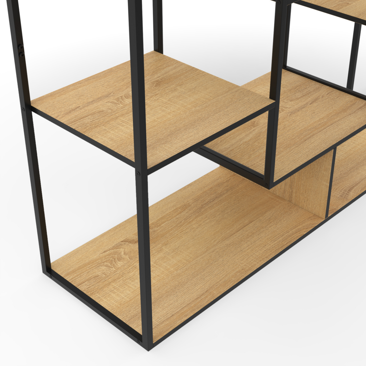 ID MARKET Etagère bibliothèque DETROIT avec 11 compartiments design industriel 143 cm