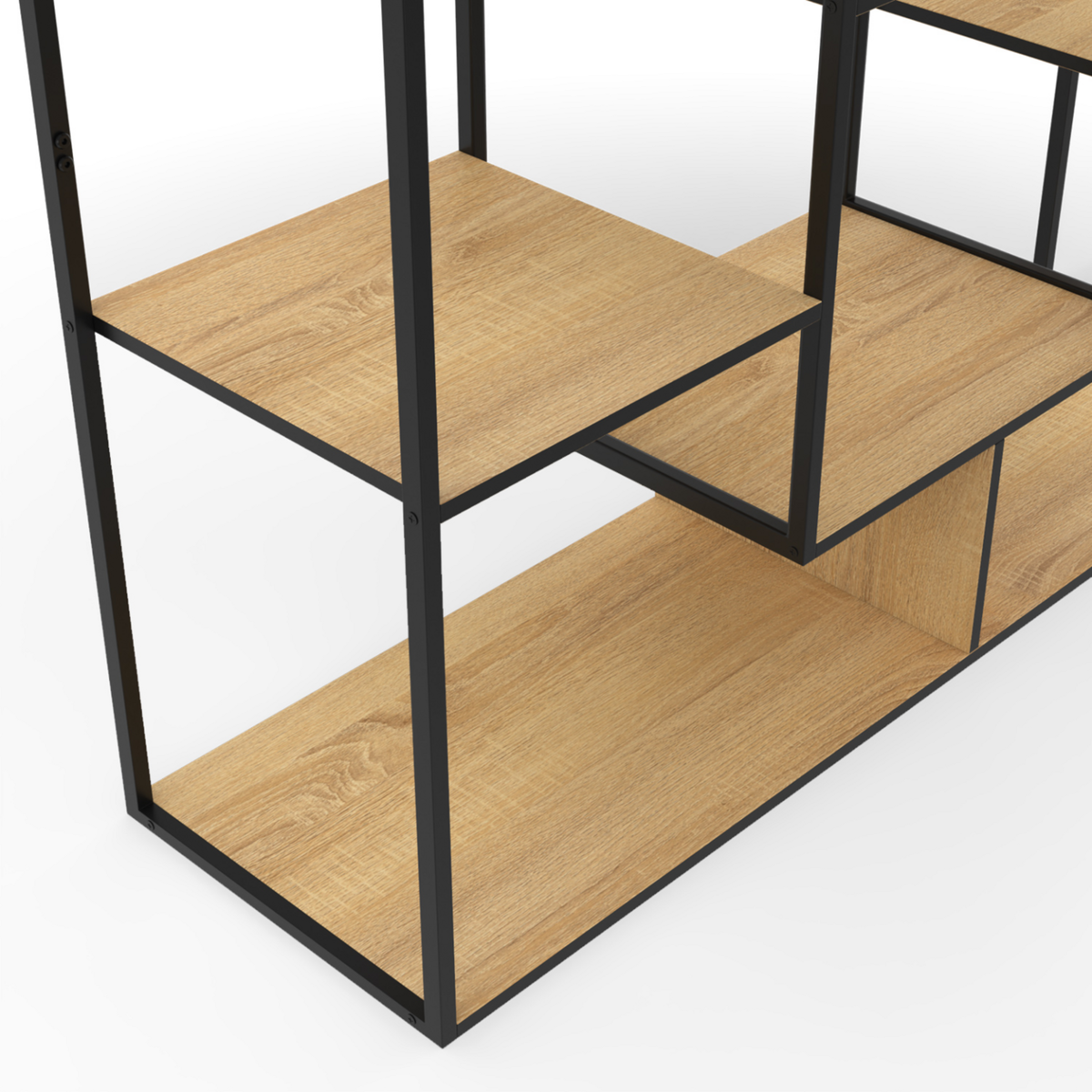 ID MARKET Etagère bibliothèque DETROIT avec 11 compartiments design industriel 143 cm