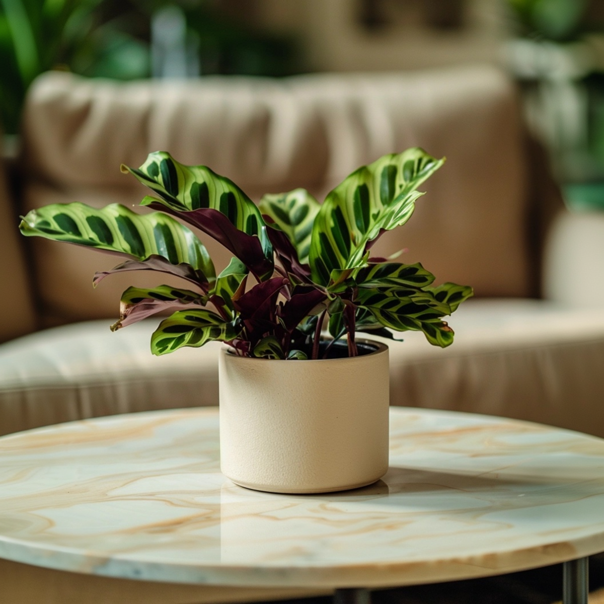 PLANT IN A BOX Calathea ornata - Goeppertia insignis - Hauteur 30-40cm - ⌀12cm