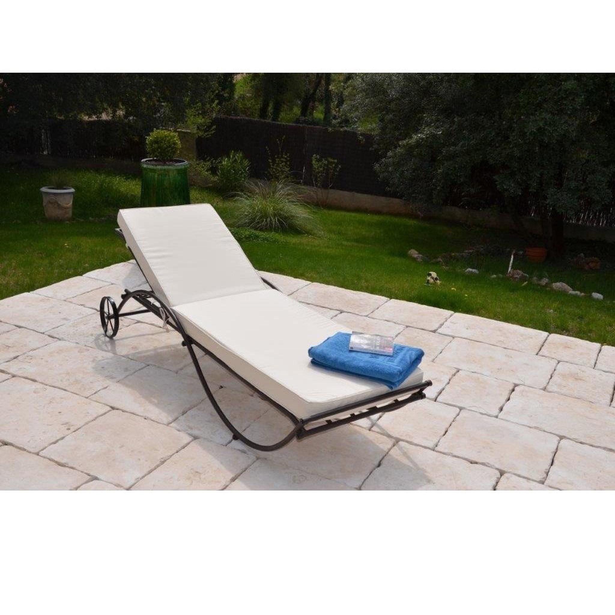 Voir la diapositive 2 : Bain de soleil empilable 190x66x70cm MOSAIQUE