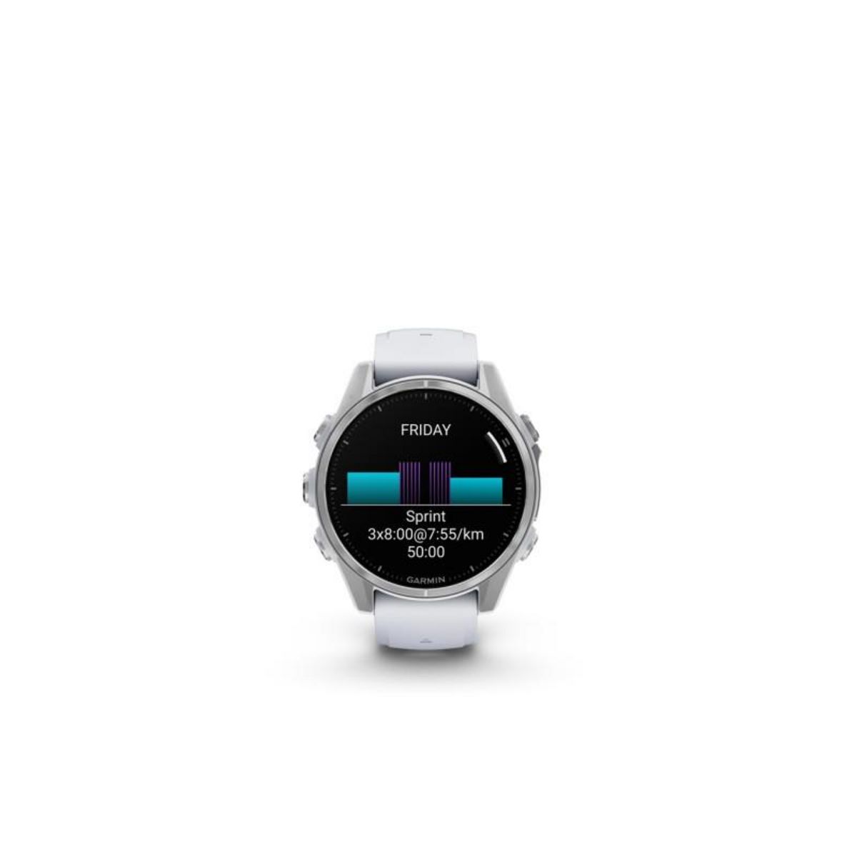 GARMIN Montre connectée Garmin fenix8 AMOLED 43mm Acier Silver avec bracelet blanc