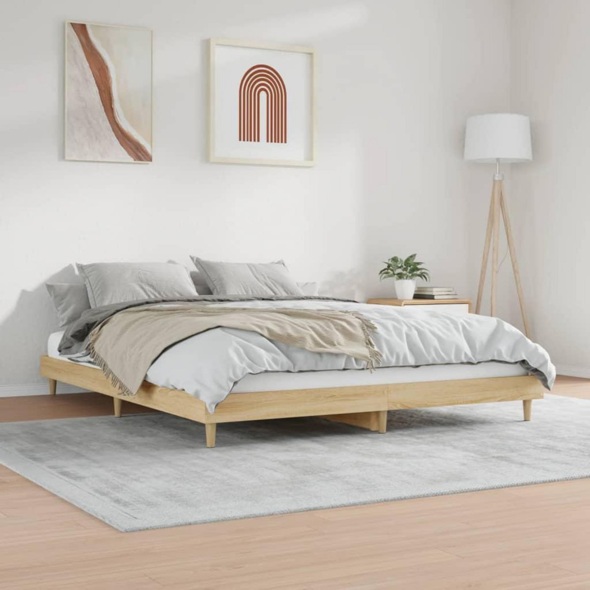 VIDAXL Cadre de lit sans matelas chene sonoma 140x200 cm