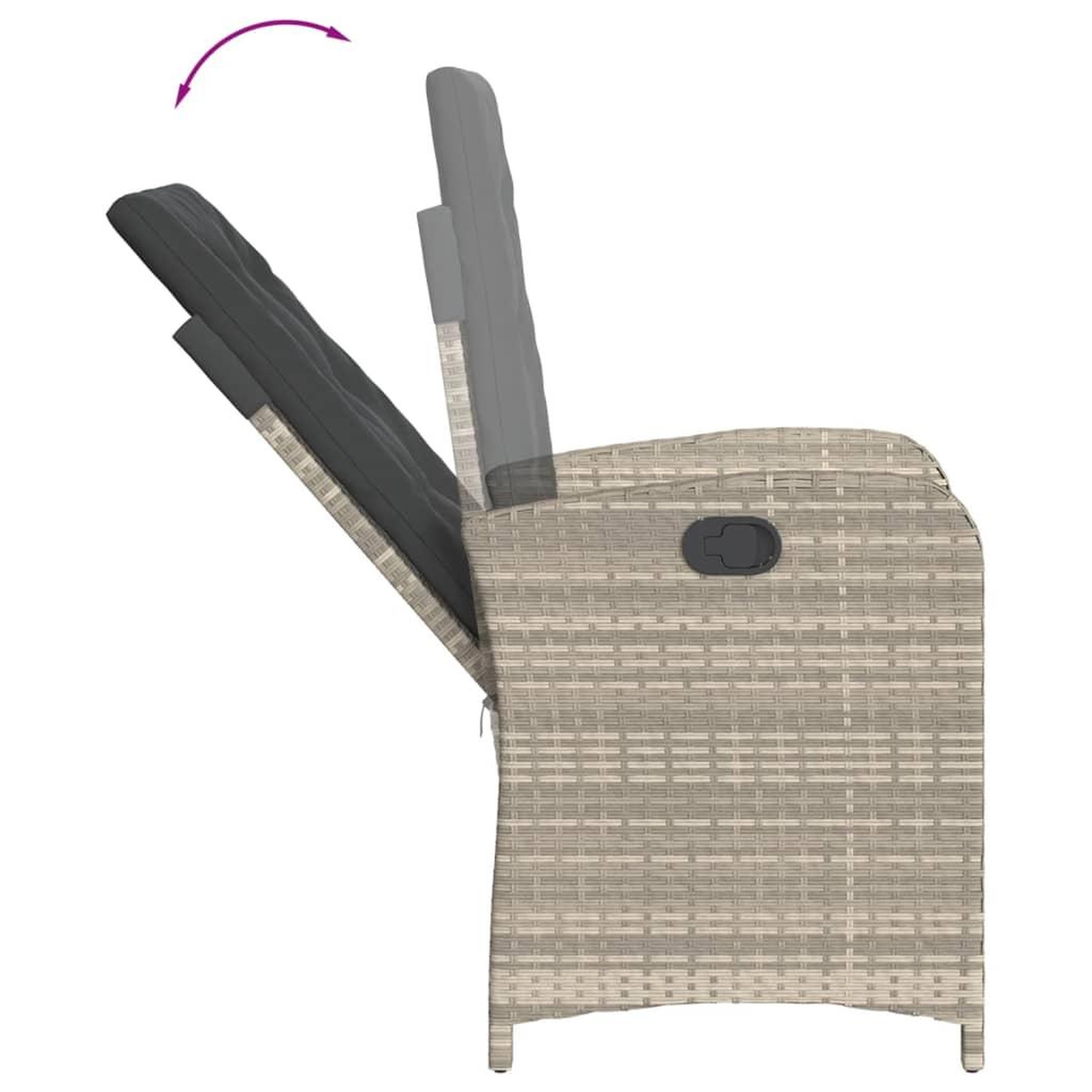 Voir la diapositive 5 : VIDAXL Ensemble a manger de jardin et coussins 9 pcs gris clair rotin