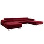 Voir la diapositive 4 : BEST MOBILIER Ayden - canapé panoramique en u 7 places convertible avec coffre et têtières réglables en tissu