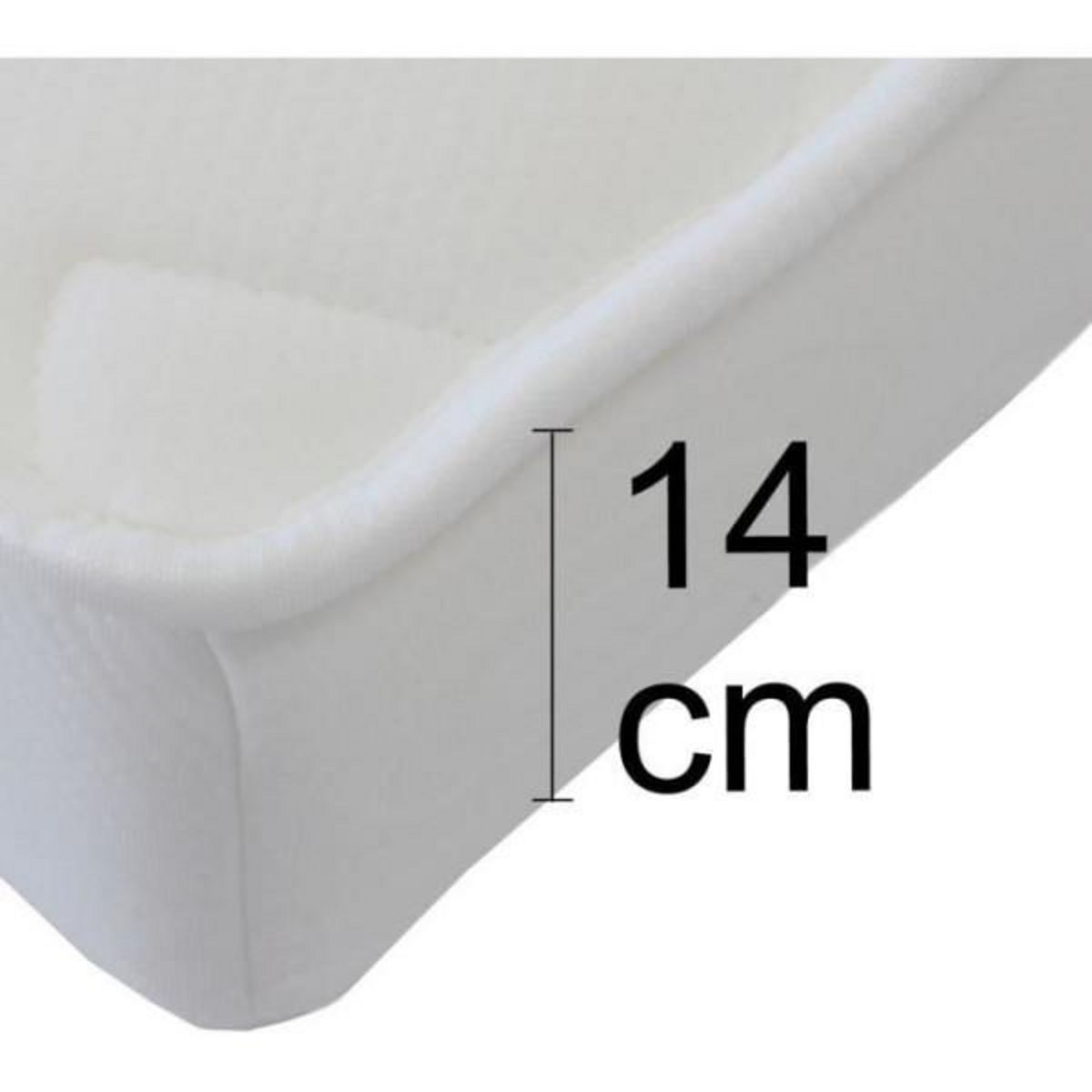 MARKET24 Canapé clic clac 3 places - Gris clair - Matelas 14 cm - 130 x 190 cm - MEGAN