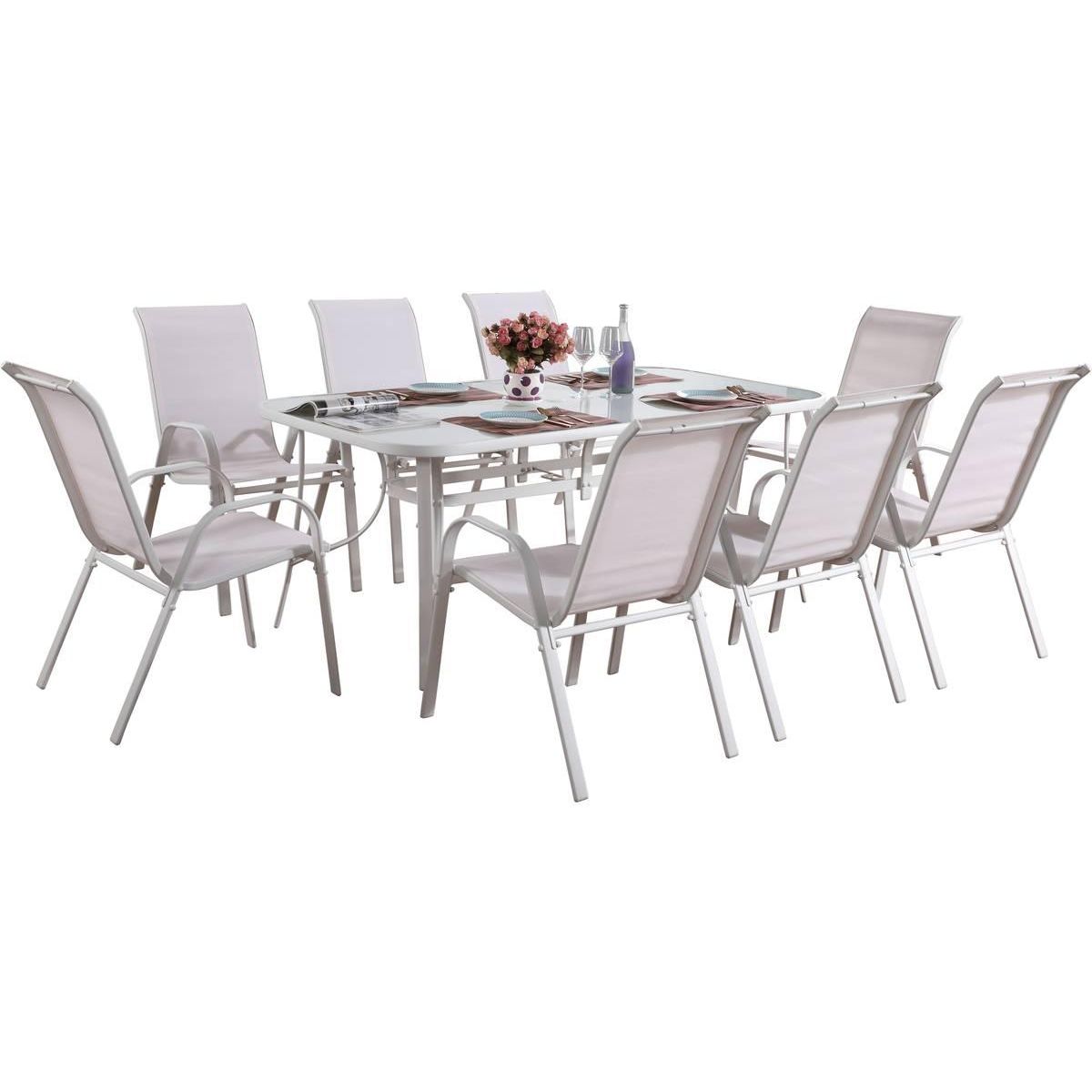 Habitat et Jardin Salon de jardin en textilène  Cordoba XL 180 - Phoenix - Ecru