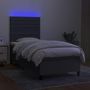 Voir la diapositive 4 : VIDAXL Sommier a lattes de lit avec matelas et LED Gris fonce 80x200cm