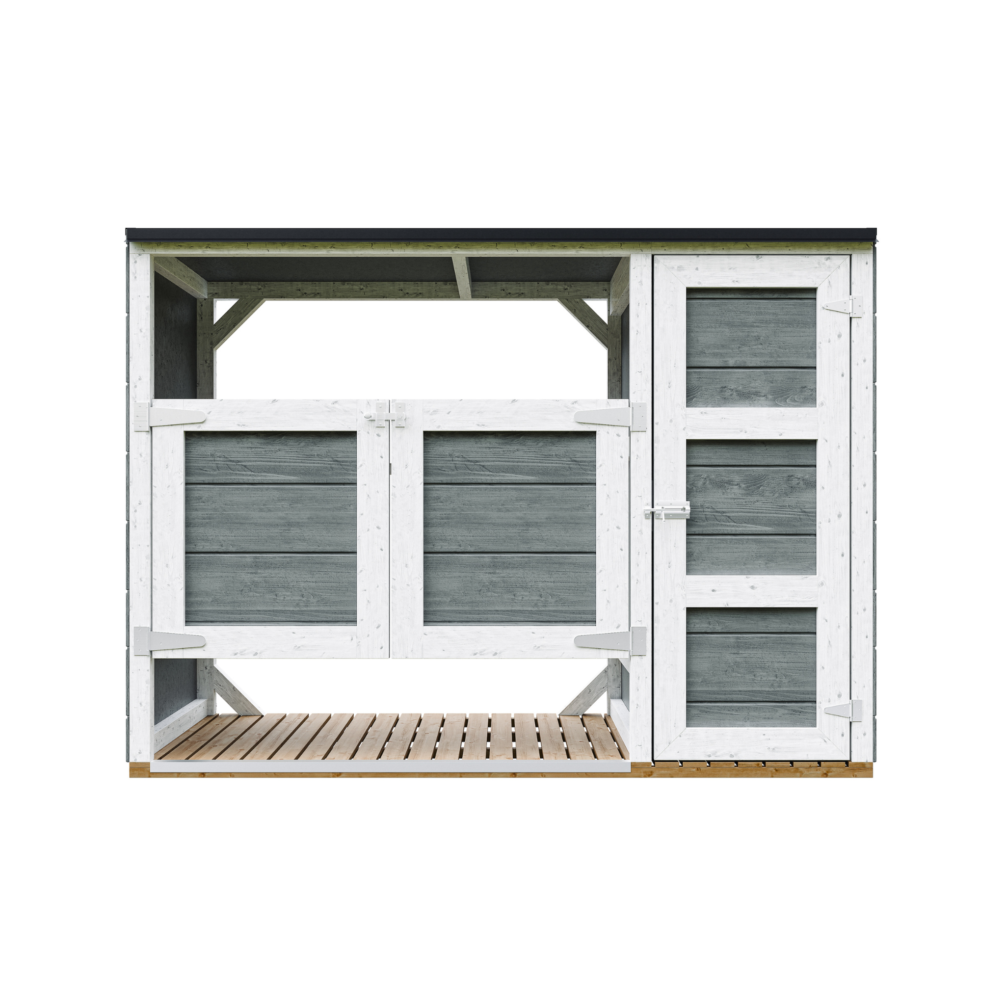 Voir la diapositive 1 : TIMBELA Abri de jardin pour poubelles, Cache poubelle extérieur 2x240L M981A