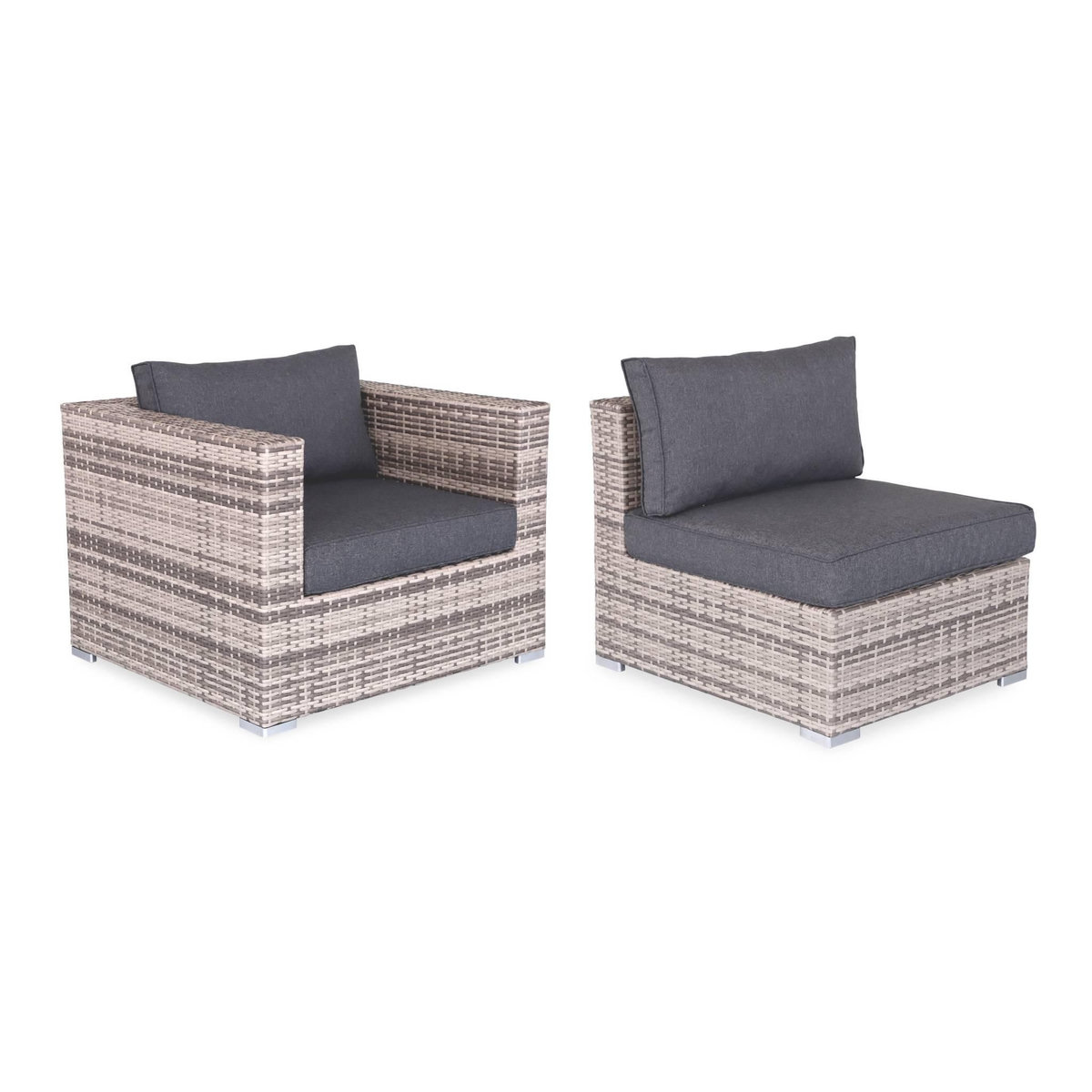 SWEEEK Salon de jardin en résine tressée - Venezia - , Coussins  - 8 à 10 places