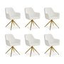 Voir la diapositive 1 : HomeStyle4U Chaise de salle à manger lot 6 chaises blanc