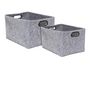 Voir la diapositive 1 : TOILINUX Lot de 2 Paniers de rangement rectangulaires en Polyester - Gris
