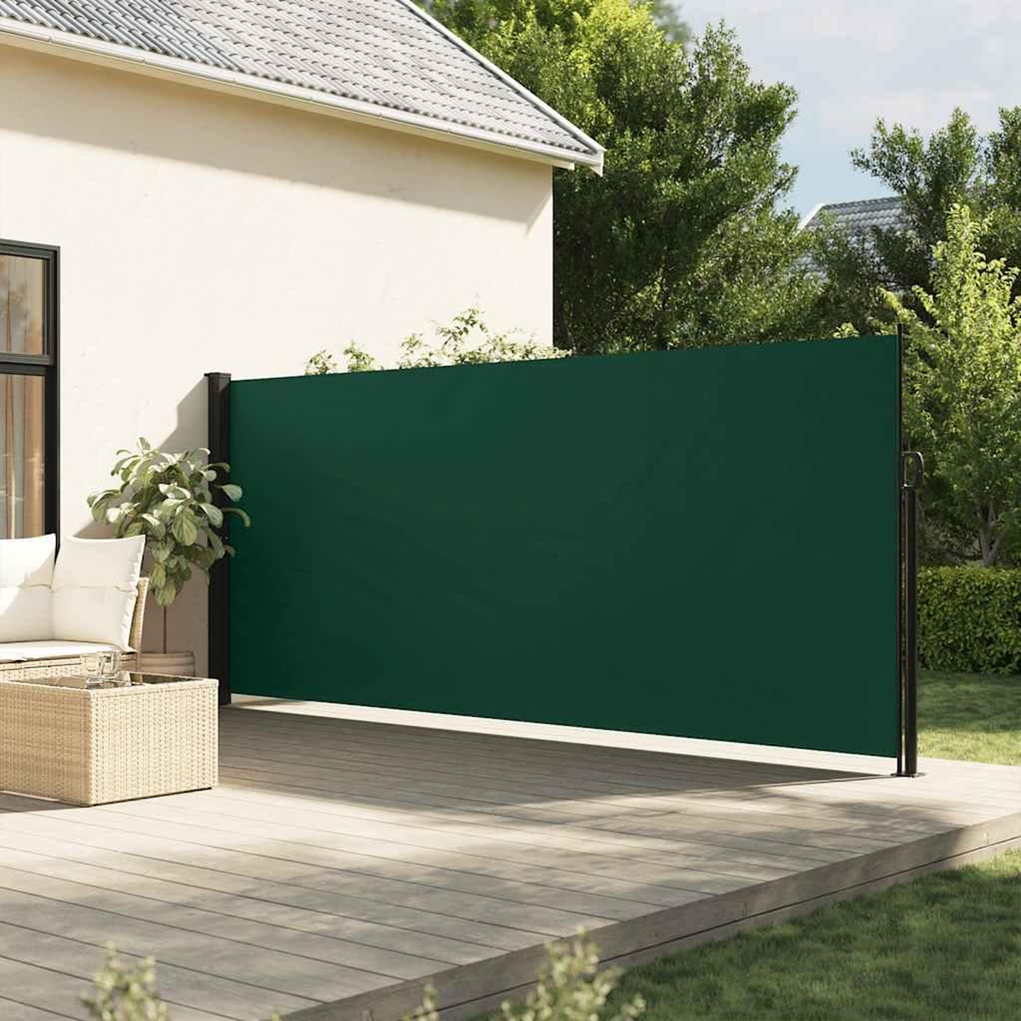 VIDAXL Auvent lateral retractable vert fonce 160x300 cm