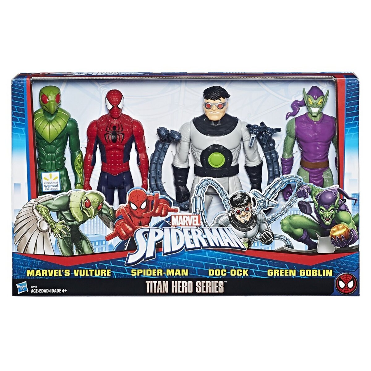 HASBRO Spider Man - Pack de 4 Titans Heros Vs Villains