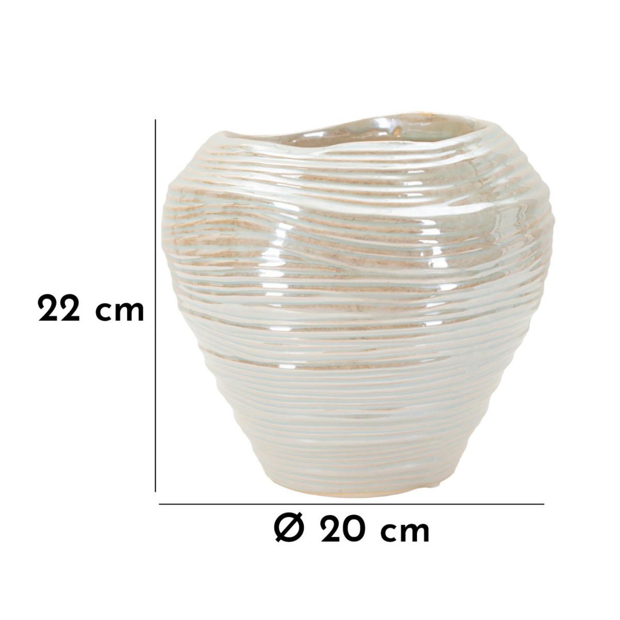 Voir la diapositive 5 : Paris Prix Vase rond en céramique  perly  22cm blanc