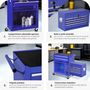 Voir la diapositive 4 : tectake Servante d'atelier 10 compartiments spacieux verrouillables avec tapis antidérapant bleu