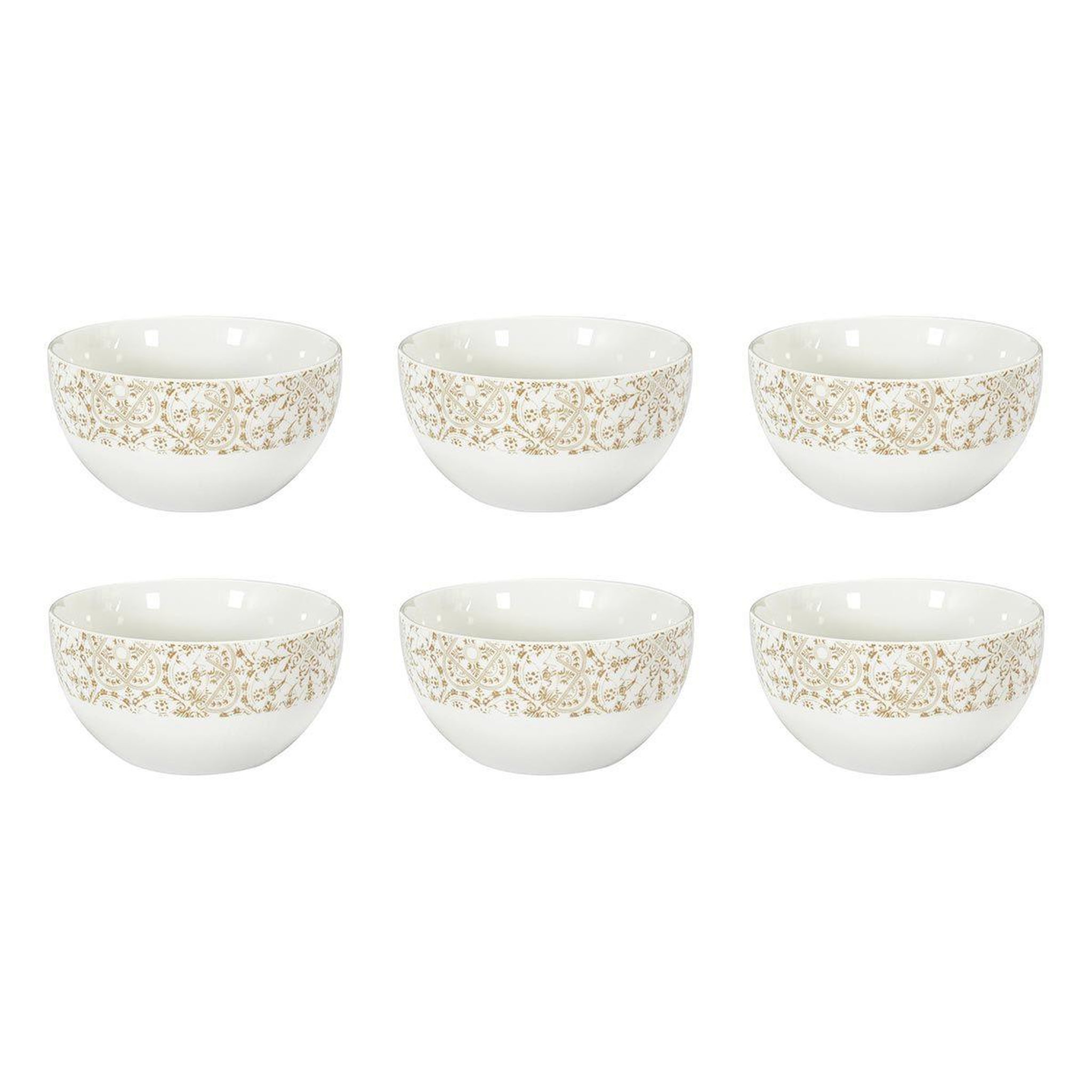 Voir la diapositive 1 : The Home Deco Factory Lot de 6 Bols en Porcelaine  Faience  60cl Blanc