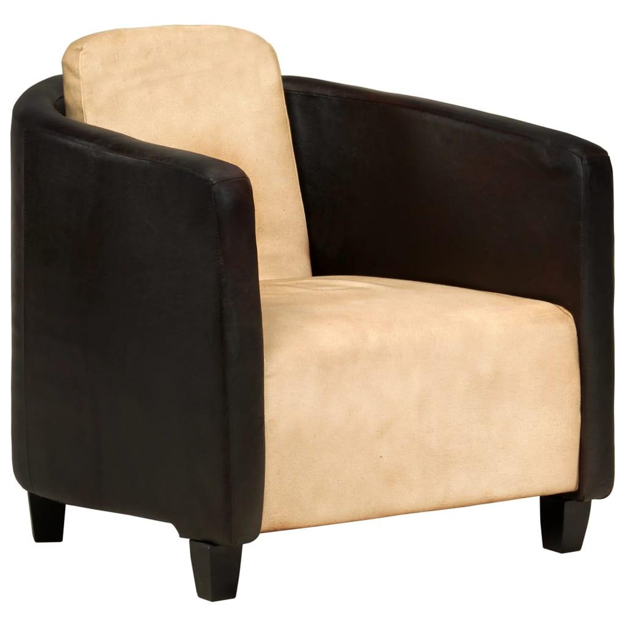 Voir la diapositive 1 : VIDAXL Fauteuil Brun roux et noir Cuir veritable