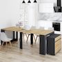Voir la diapositive 2 : ID MARKET Table buffet extensible ORLANDO 10 personnes bois et noir 235 cm