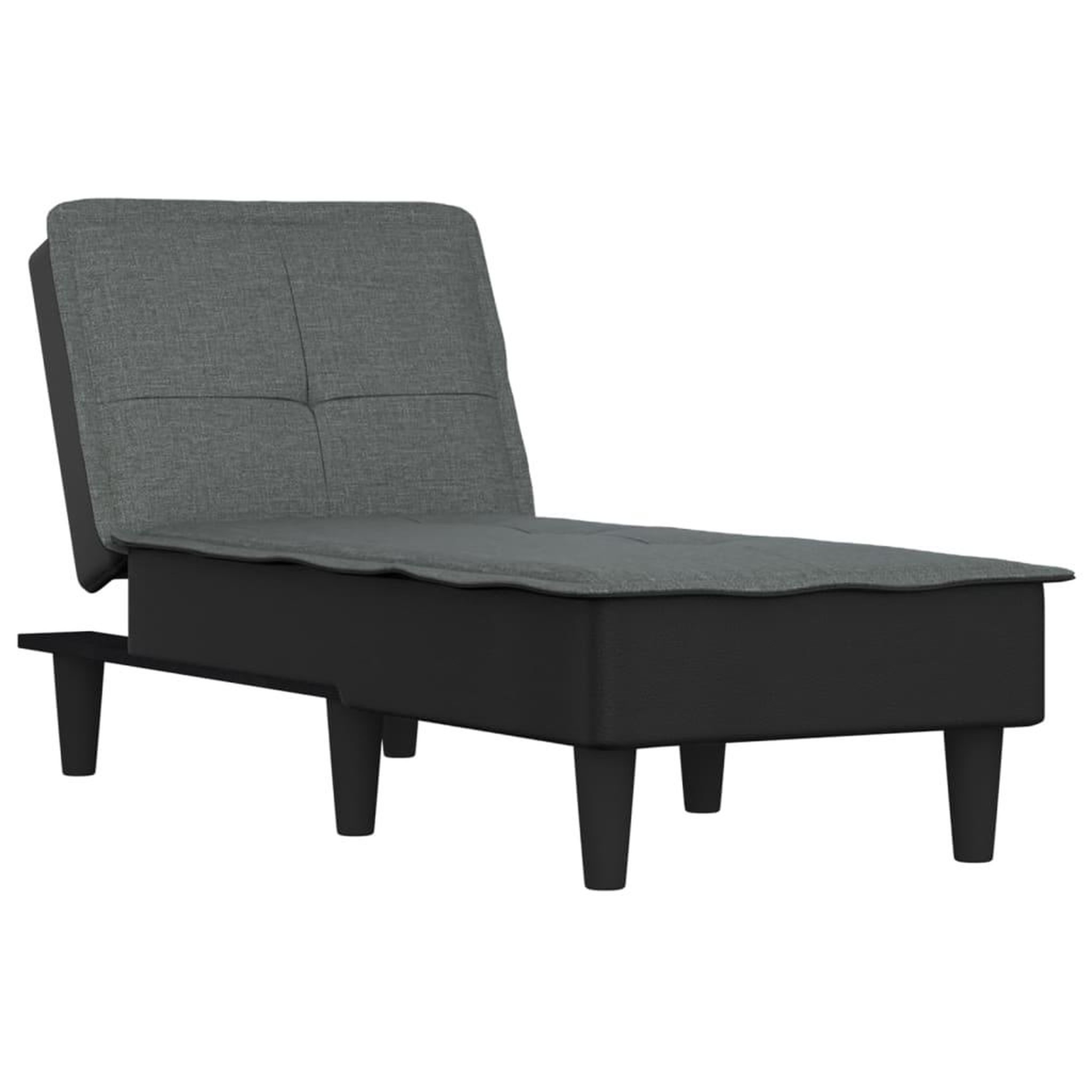 Voir la diapositive 2 : VIDAXL Chaise longue gris fonce tissu