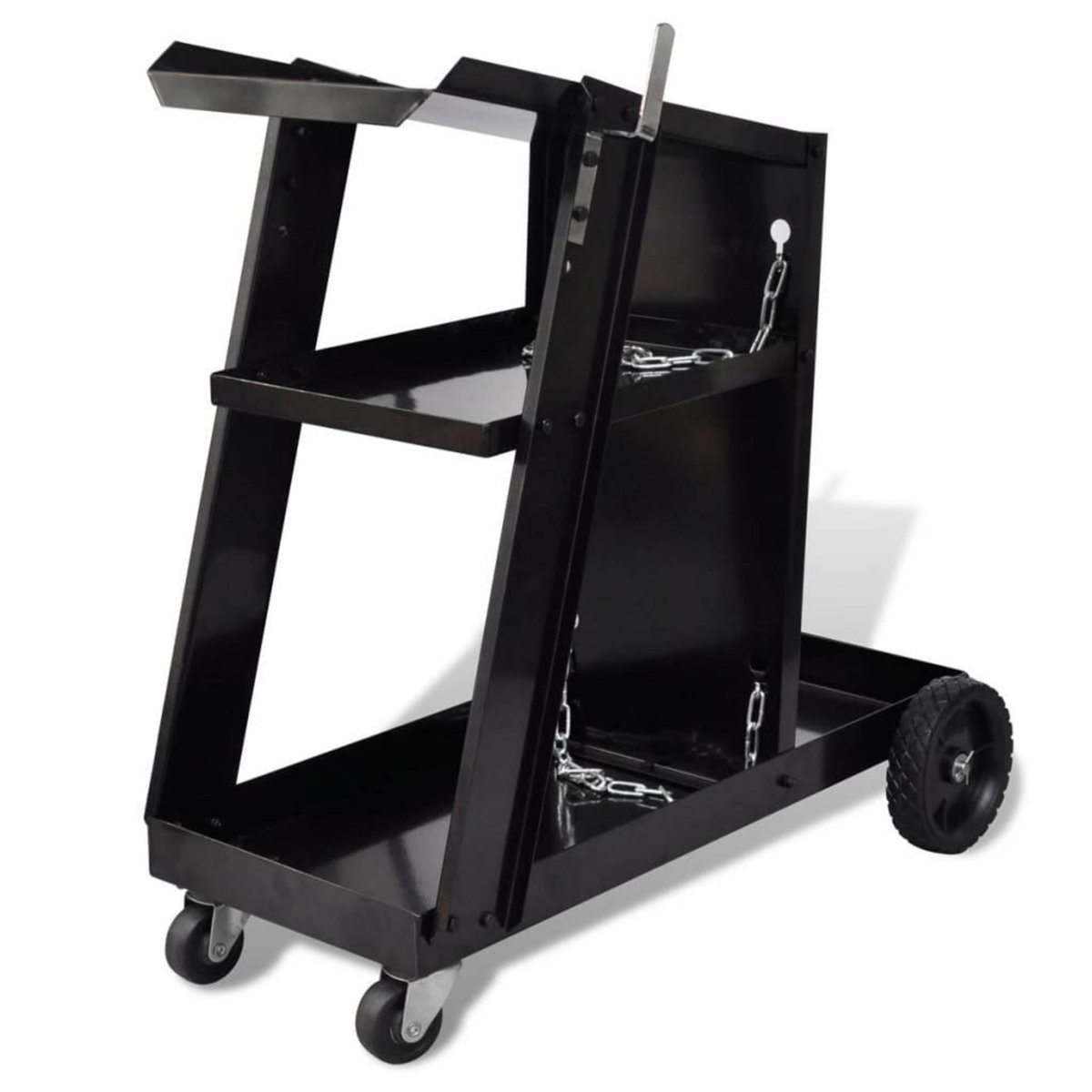 VIDAXL Chariot de soudage avec 3 etageres d'atelier Noir