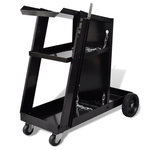 VIDAXL Chariot de soudage avec 3 etageres d'atelier Noir