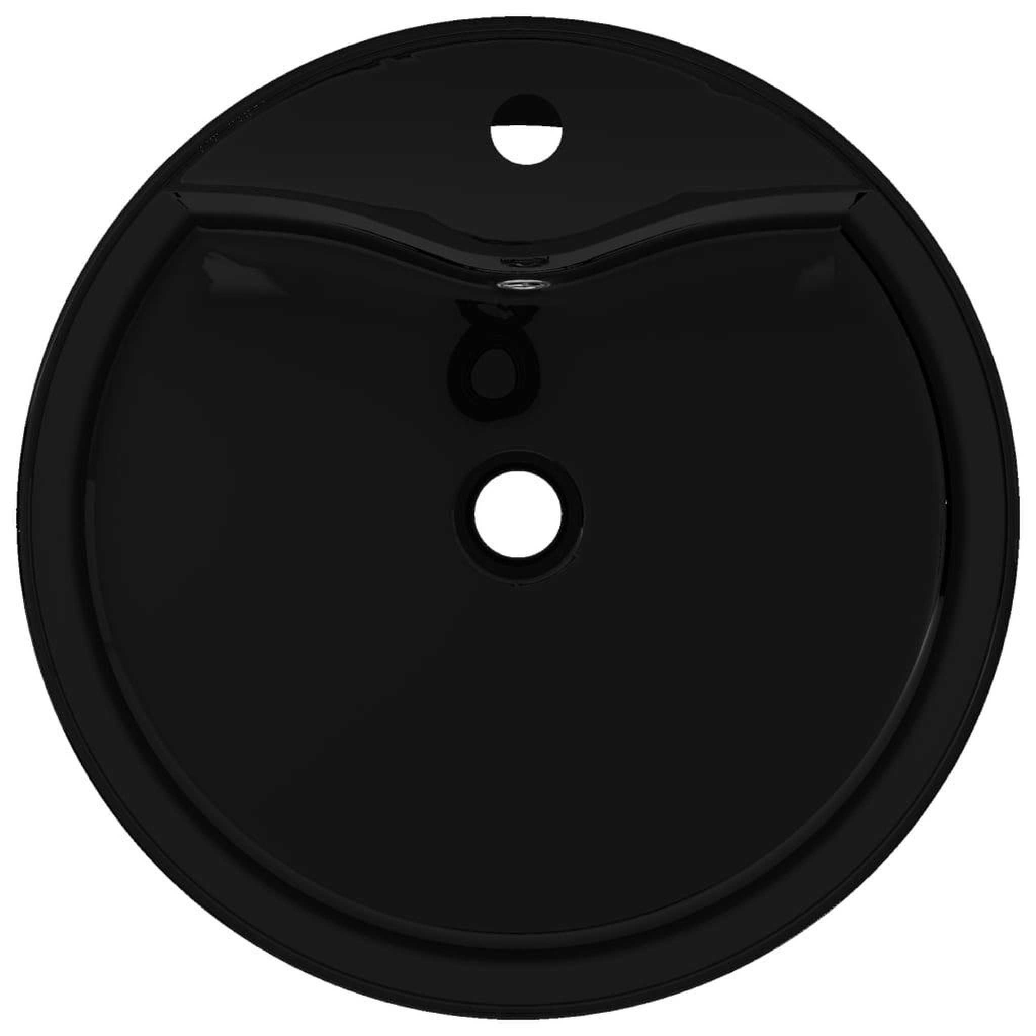 Voir la diapositive 3 : VIDAXL Vasque rond a trou robinet/trop-plein ceramique pour salle de bain