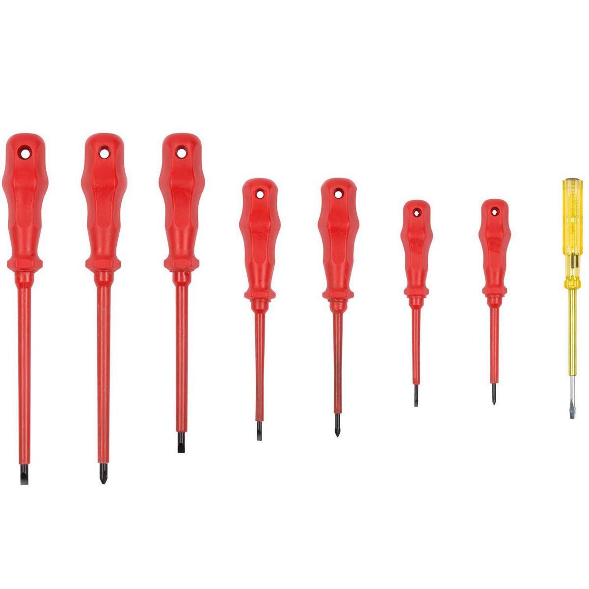 KREATOR Assortiment de 7 tournevis isolés et 1 testeur Kreator