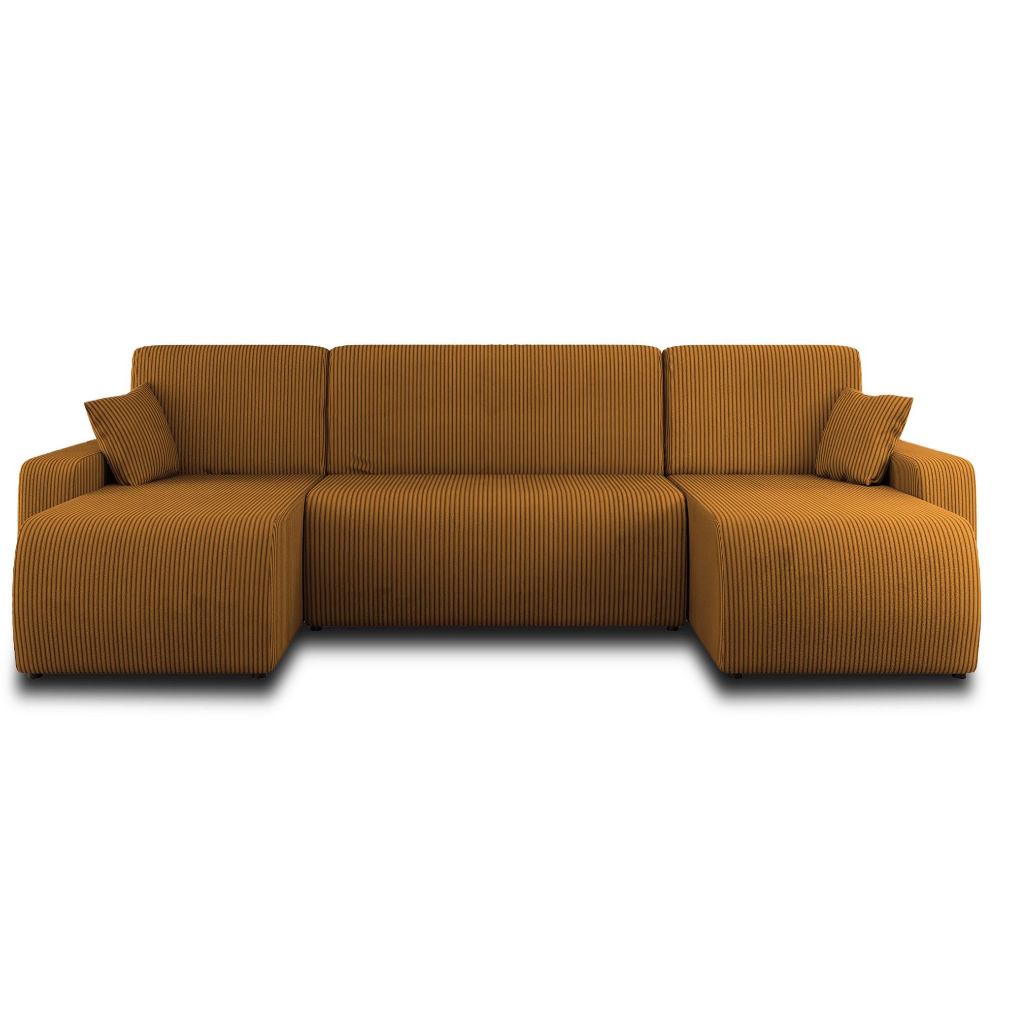 Voir la diapositive 6 : BEST MOBILIER Artemisa - canapé panoramique en u - 7 places - convertible avec coffre - en velours côtelé