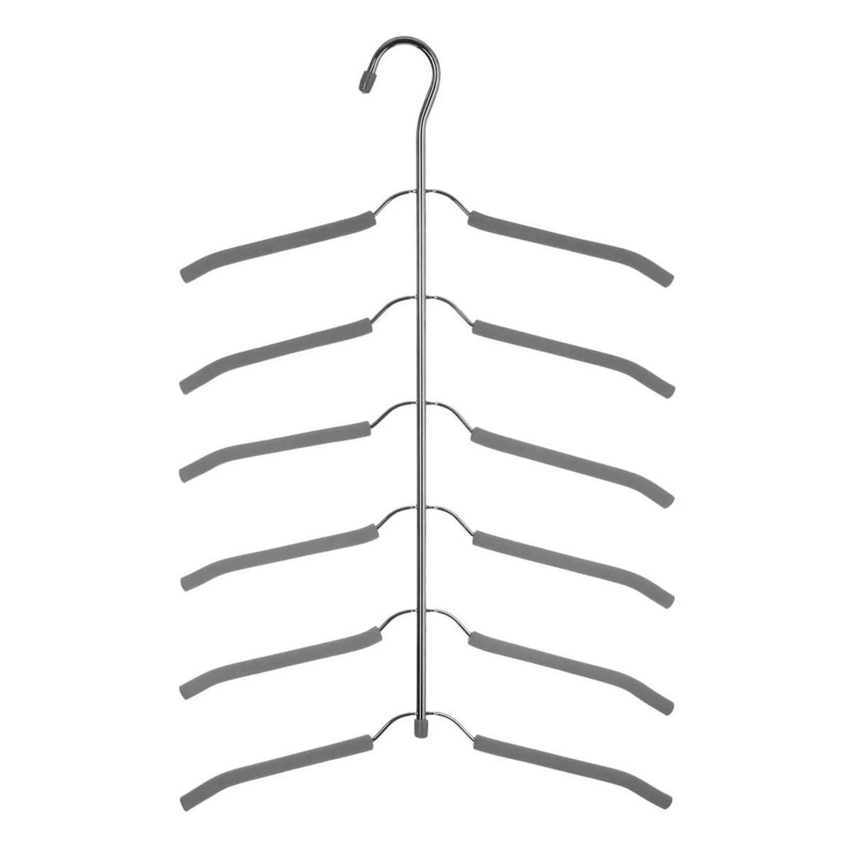 FIVE Cintre 6 Chemises en Métal & Mousse  Eva  61cm Gris
